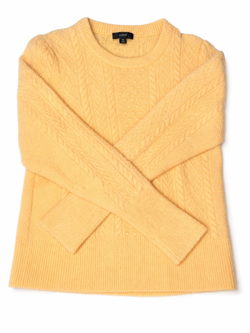 J. Crew Soft Yellow Cable Knit Sweater